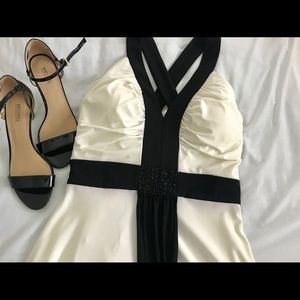Dress Barn, Sz 12, Formal Gown, Ivory/Black